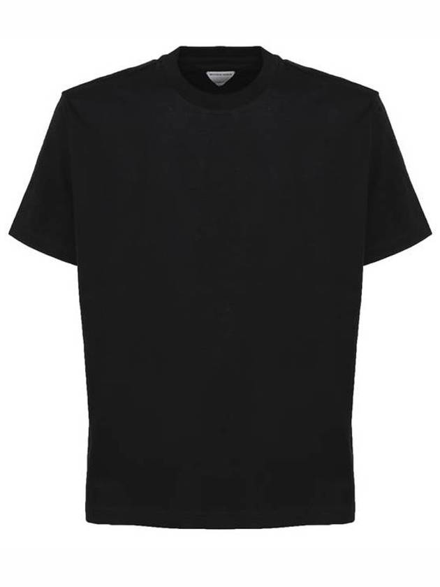 Crew Neck Cotton Jersey Short Sleeve T-Shirt Black - BOTTEGA VENETA - BALAAN 2