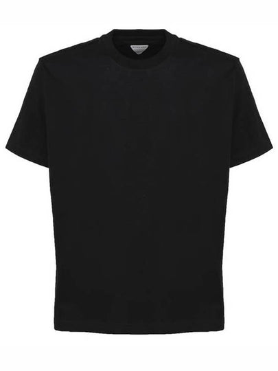 Crew Neck Cotton Jersey Short Sleeve T-Shirt Black - BOTTEGA VENETA - BALAAN 2