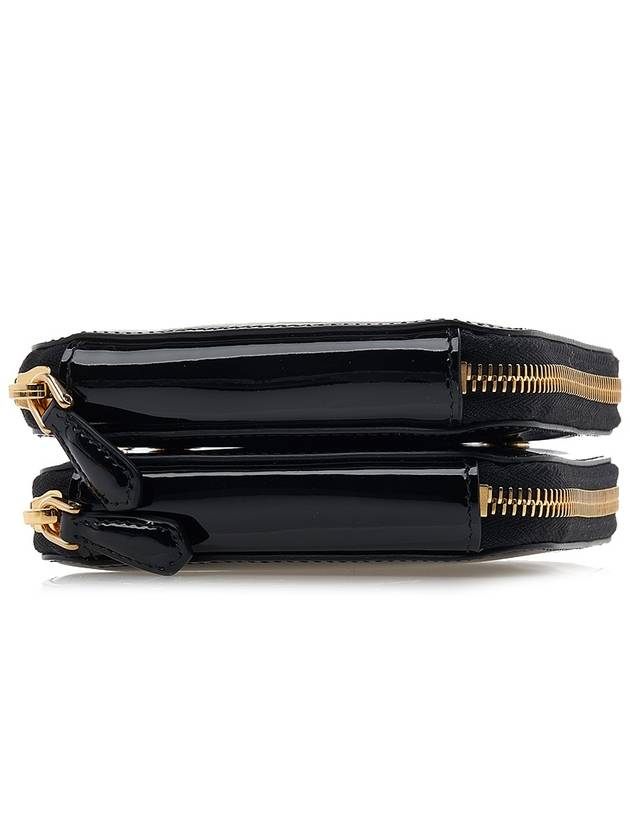 Triangular Patent Leather Mini Pouch Bag Black - PRADA - BALAAN 6