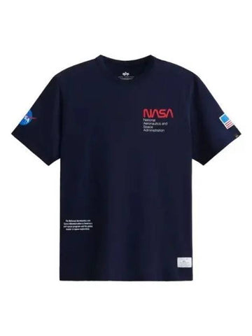 NASA Worm Logo Zen II Short Sleeve T Shirt Replica Blue - ALPHA INDUSTRIES - BALAAN 1