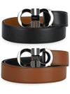 Reversible Leather Belt Black - SALVATORE FERRAGAMO - BALAAN 3