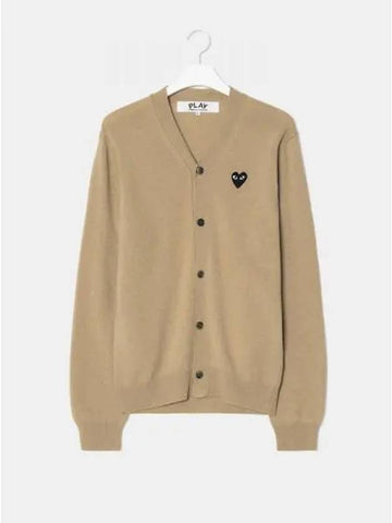 Men s Black Heart Wappen Spring Fall Cardigan Camel Domestic Product GM0022071862901 - COMME DES GARCONS PLAY - BALAAN 1