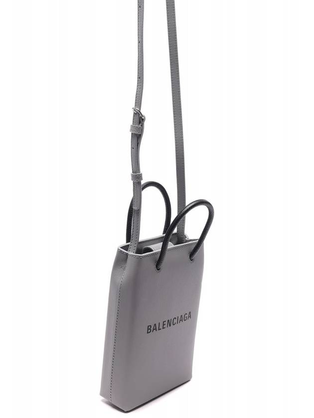 Logo Print Phone Holder Small Cross Bag Grey - BALENCIAGA - BALAAN 4