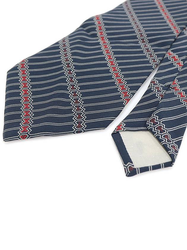 100 silk navy triope striped pattern tie - CELINE - BALAAN 4