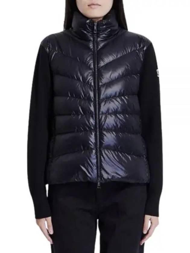 Women's Padded Wool Cardigan Black - MONCLER - BALAAN 2