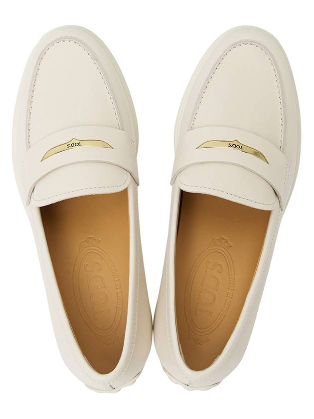 Women's Leather Loafers Off White - TOD'S - BALAAN 3