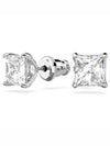 Stilla Attract Princess Cut Stud Earrings Silver - SWAROVSKI - BALAAN 2