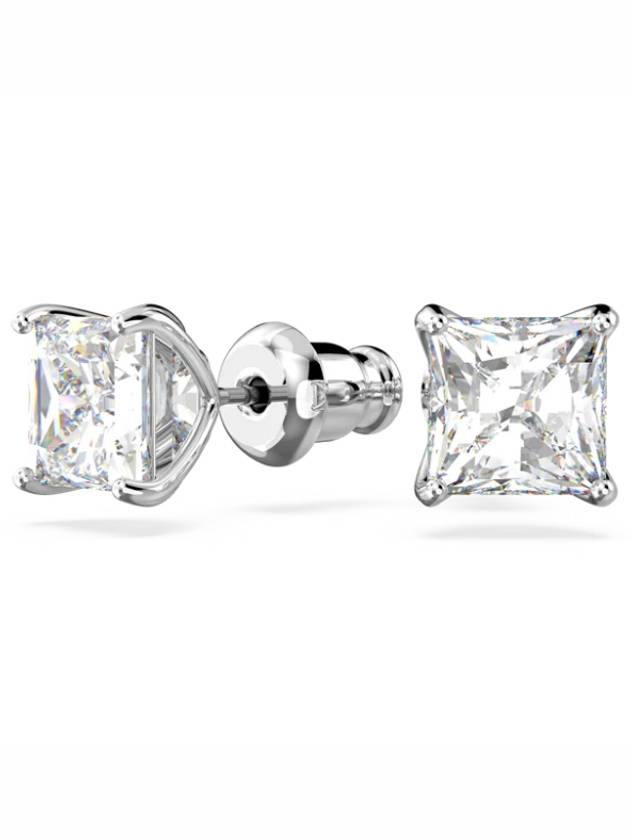 Stilla Attract Princess Cut Stud Earrings Silver - SWAROVSKI - BALAAN 2