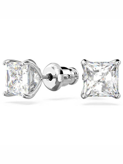 Stilla Attract Princess Cut Stud Earrings Silver - SWAROVSKI - BALAAN 2