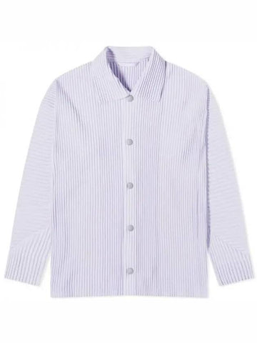 Homme Pliss? Pleated Shirt Jacket Soft Lavender HP46JC106 80HP46JC106 80 - ISSEY MIYAKE - BALAAN 1