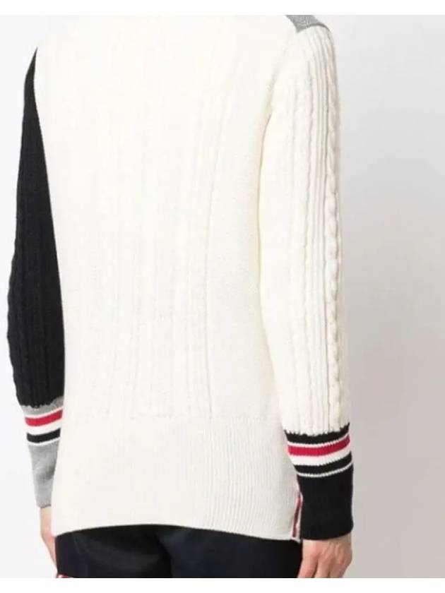 Fun Mix Irish Cable Merino Wool Pullover Knit Top - THOM BROWNE - BALAAN 5