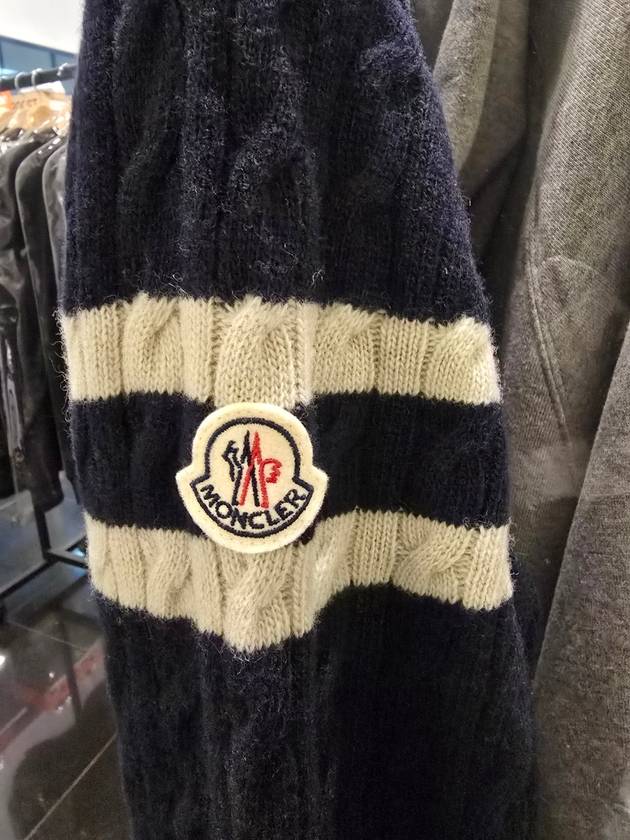 Logo patch knit padding navy blue - MONCLER - BALAAN 6