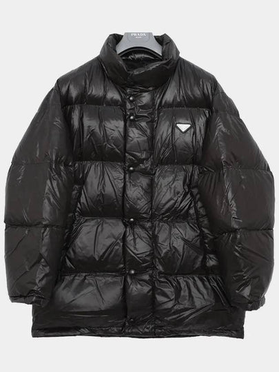 Triangle Logo Nylon Padded Jacket Black - PRADA - BALAAN 2