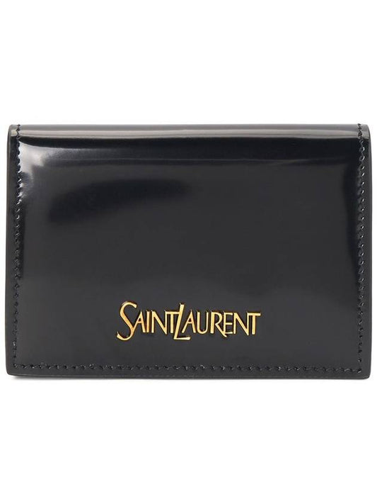 Leather Business Card Wallet Black - SAINT LAURENT - BALAAN 2