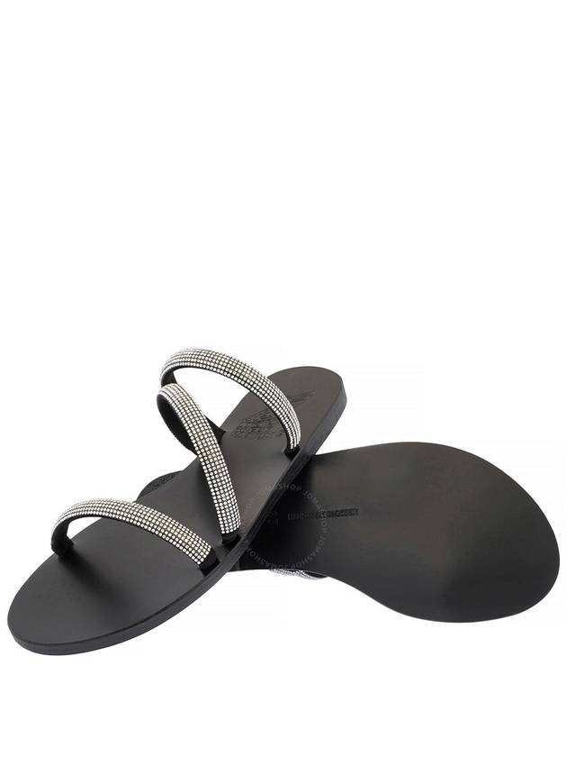 Ancient Greek Sandals Ladies Black Polytimi Diamante Flat Sandals, Brand Size 37 ( US Size 7 ) - ANCIENT GREEK SANDALS - BALAAN 2