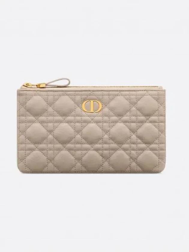 Cannage CD Caro Slim Small Pouch Clutch Bag Sand - DIOR - BALAAN 2