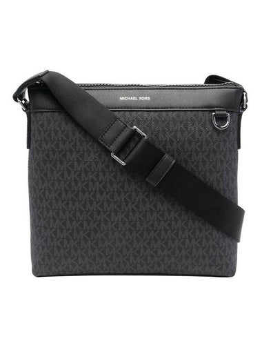 Greyson Logo Leather Messenger Bag Black - MICHAEL KORS - BALAAN 1