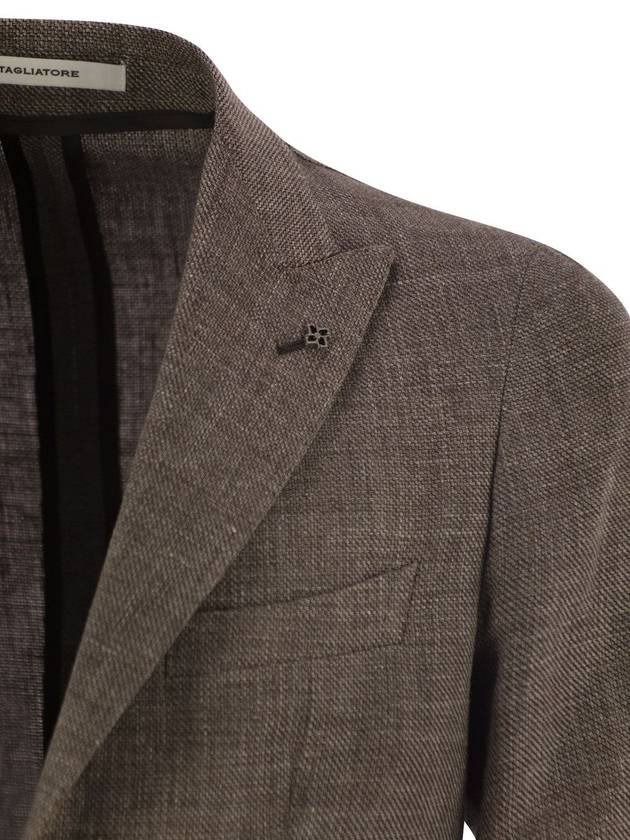 Linen and virgin wool jacket - TAGLIATORE - BALAAN 4