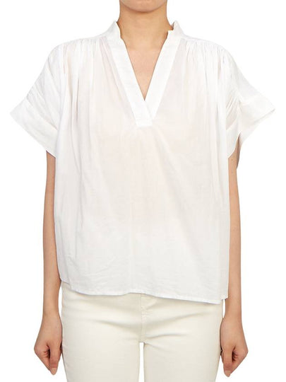 Women's Cory Short Sleeve Blouse White - VANESSA BRUNO - BALAAN 2