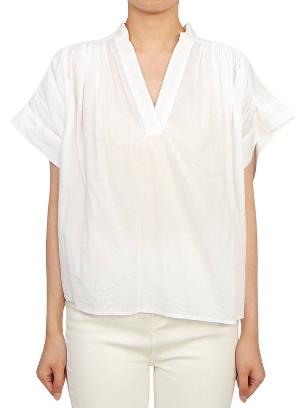 Women's Cory Short Sleeve Blouse White - VANESSA BRUNO - BALAAN 1