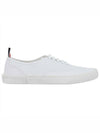 Rubber Sole Heritage Canvas Low Top Sneakers White - THOM BROWNE - BALAAN 1