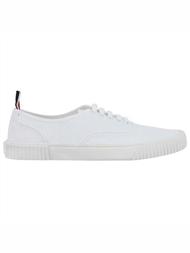 Rubber Sole Heritage Canvas Low Top Sneakers White - THOM BROWNE - BALAAN 1