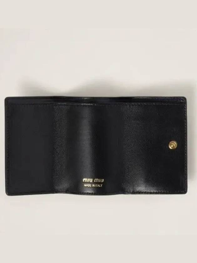 Matelasse Logo Leather Half Wallet Black - MIU MIU - BALAAN 5