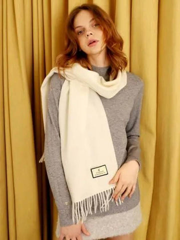 Wool 100 Muffler Ivory - DAMAGE MNEMONIC - BALAAN 1