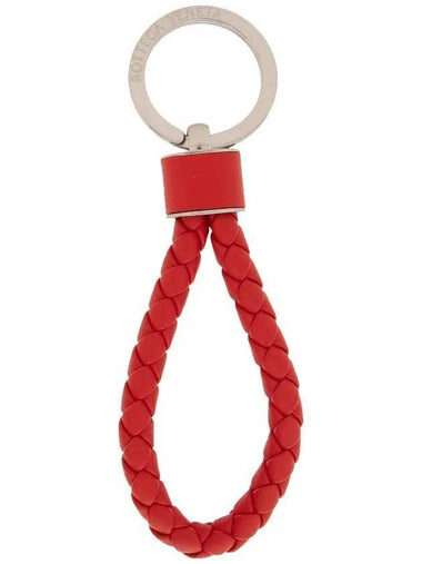 Intrecciato Leather Key Holder Red - BOTTEGA VENETA - BALAAN 1