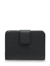 Small Saffiano Leather Half Wallet Black - PRADA - BALAAN 4