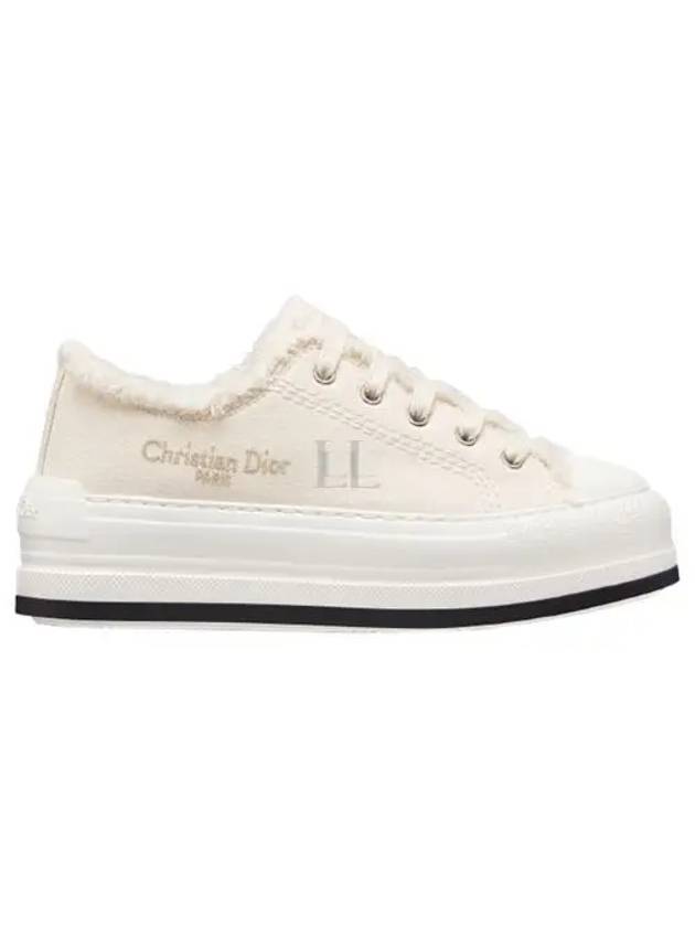 Walk'n Platform Cotton Canvas Low Top Sneakers White - DIOR - BALAAN 2