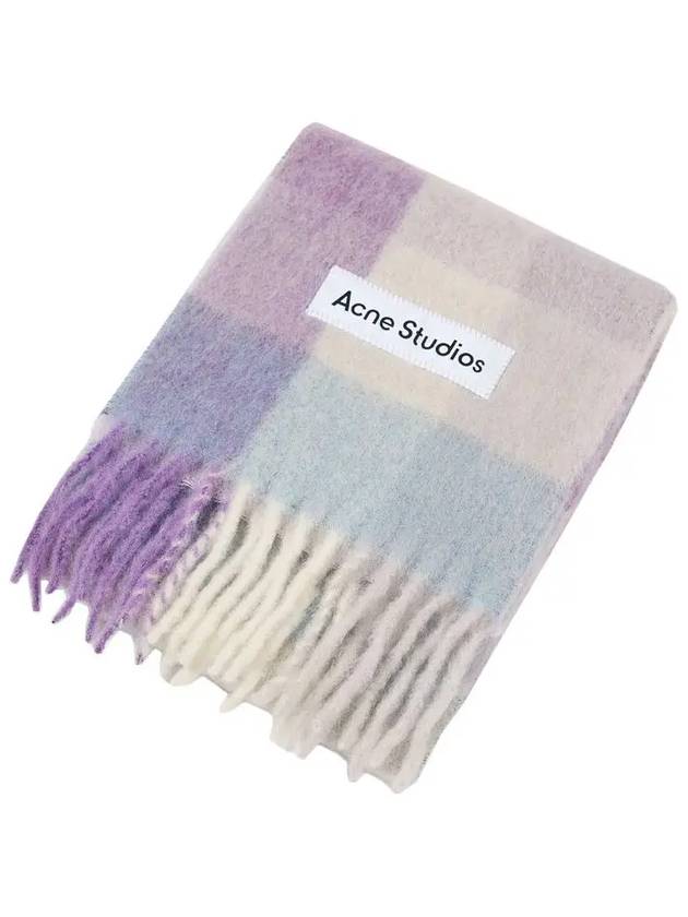 Check Mohair Muffler Lilac - ACNE STUDIOS - BALAAN 4