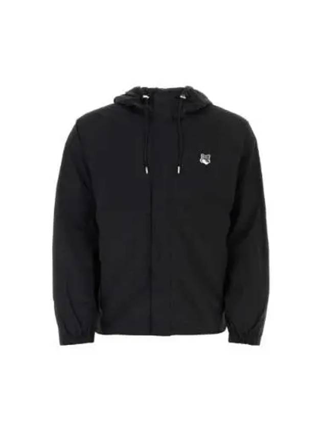 Hoodie Windbreaker in Nylon with Grey Fox Head Patch Black - MAISON KITSUNE - BALAAN 2