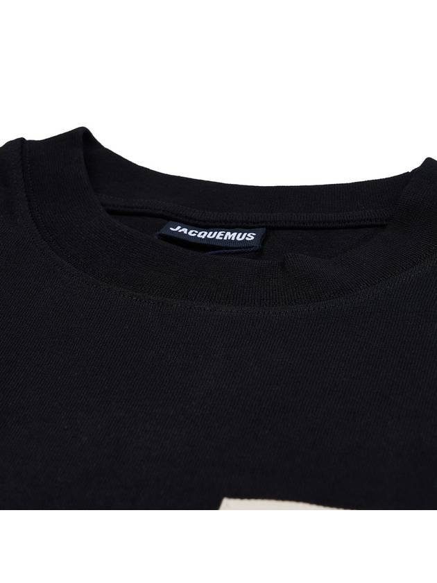 Le Gros Grain Logo Short Sleeve T-Shirt Black - JACQUEMUS - BALAAN 5