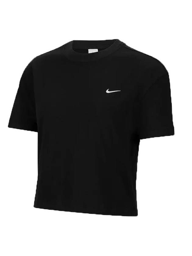 Women's Logo Crop Short Sleeve T-Shirt Black - NIKE - BALAAN 1