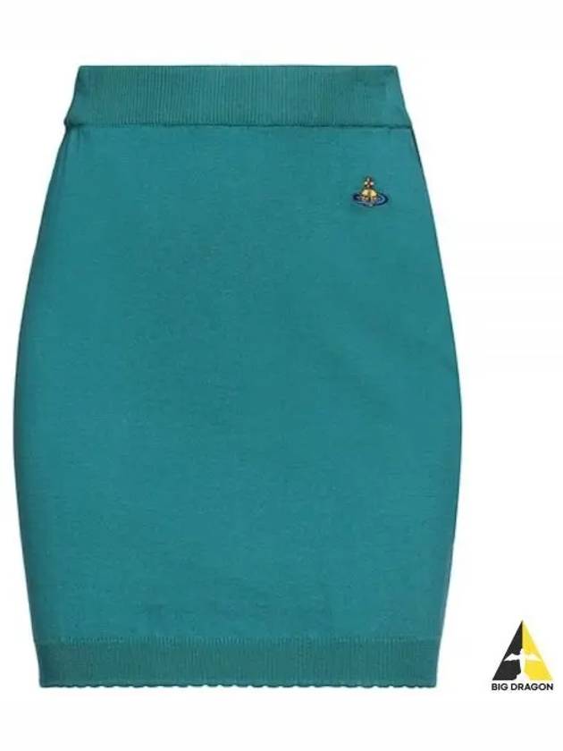 Women's ORB Logo Knit Bea Mini H Line Skirt Blue - VIVIENNE WESTWOOD - BALAAN 2