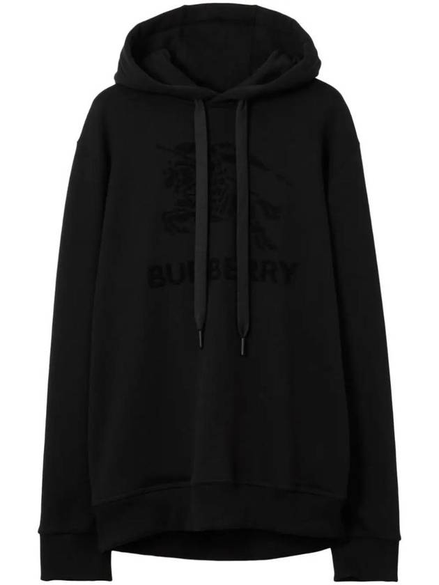 Embroidered EKD Cotton Hoodie Black - BURBERRY - BALAAN 1