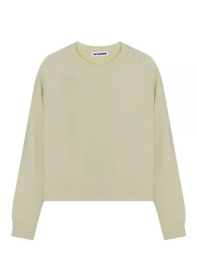 Crew Neck Wool Knit Top Light Pastel Green - JIL SANDER - BALAAN 2