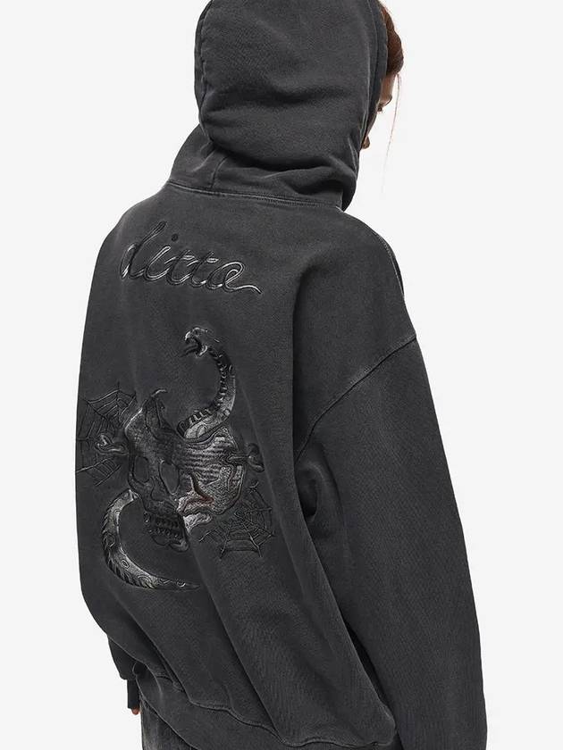 2 WAY Skull Web Pigment Hooded Zip Up Smoke Black - CPGN STUDIO - BALAAN 2