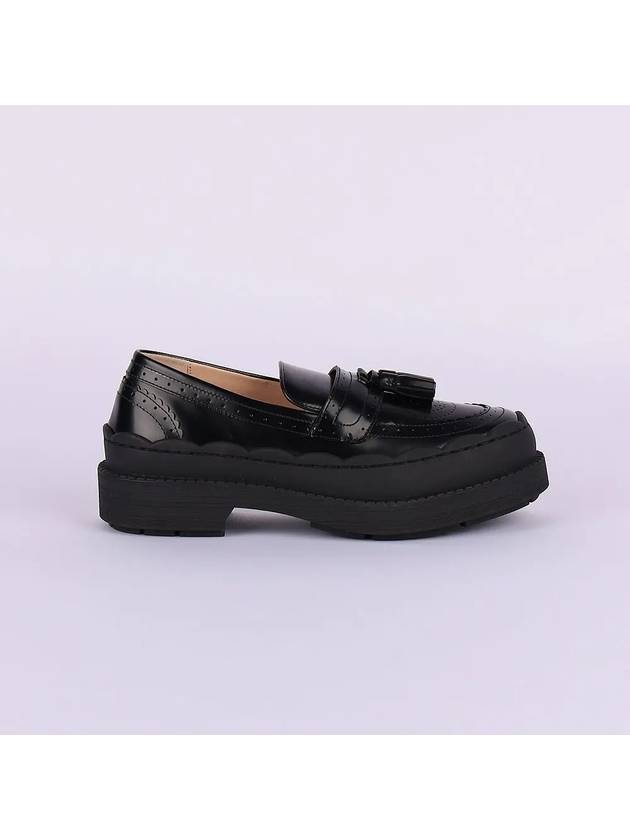 Women's Interlocking G Rug Loafers Black - GUCCI - BALAAN 3