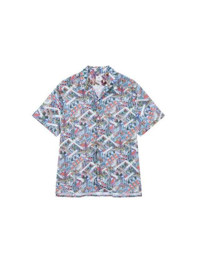 PS Jax World Short Sleeve Shirt Blue - PAUL SMITH - BALAAN 1