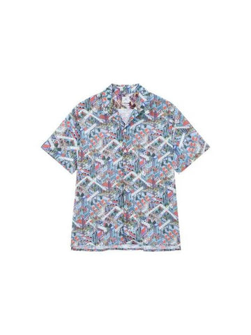 PS Jax World Short Sleeve Shirt Blue - PAUL SMITH - BALAAN 1