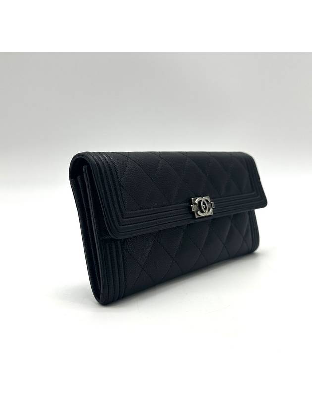 Boy Caviar Flap Long Wallet - CHANEL - BALAAN 4