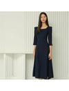 RISA Square neck tweed Dress Navy - AME - BALAAN 4