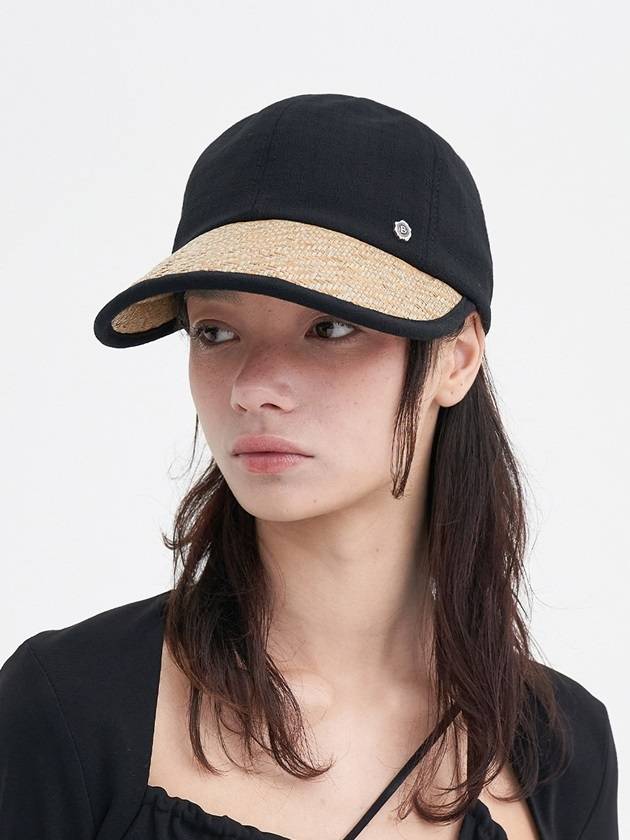 London Straw Ball Cap Black - BROWN HAT - BALAAN 1