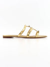 Women's Leather Rockstud Slippers Gold - VALENTINO - BALAAN 1