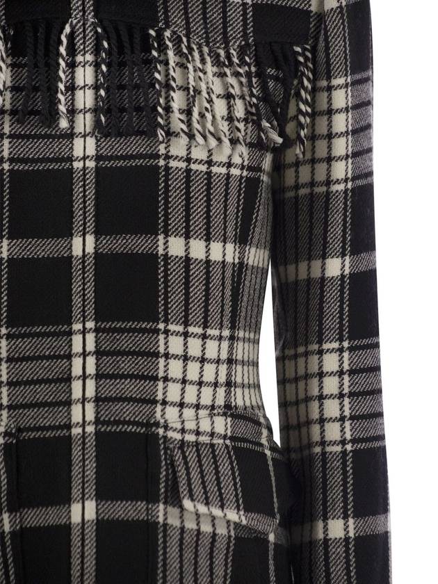 Plaid wool jacket with fringes - POLO RALPH LAUREN - BALAAN 4