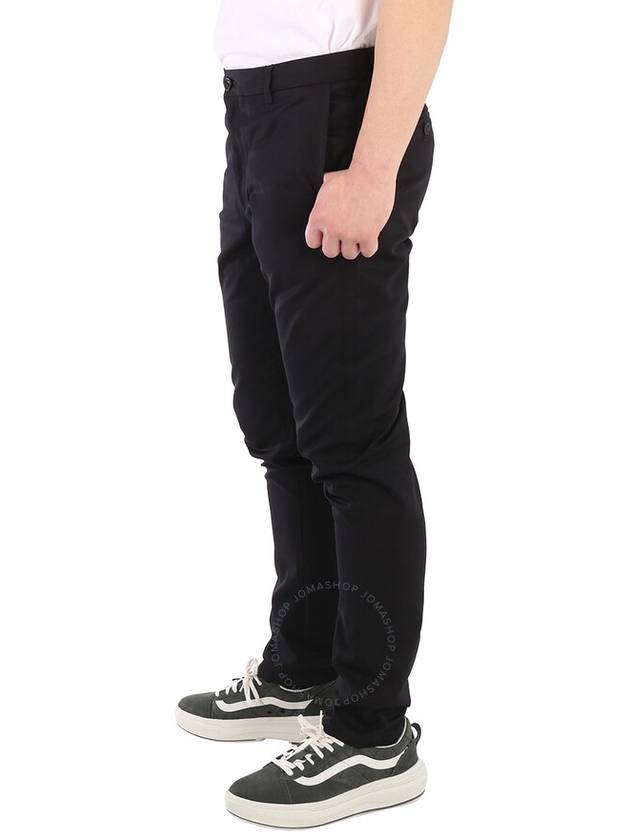 Slim Fit Cotton Chino Straight Pants Black - BURBERRY - BALAAN 4