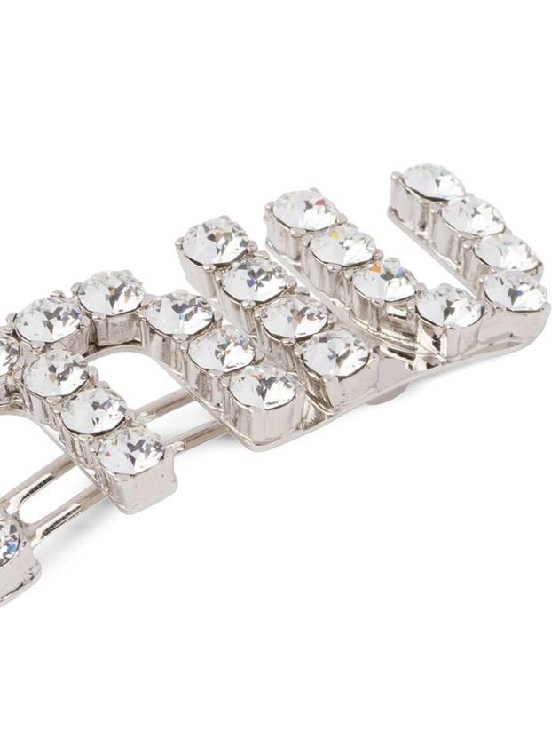 Logo Crystal Hair Clip Steel - MIU MIU - BALAAN 3