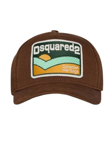 Men's Logo Cotton Ball Cap Brown - DSQUARED2 - BALAAN 1